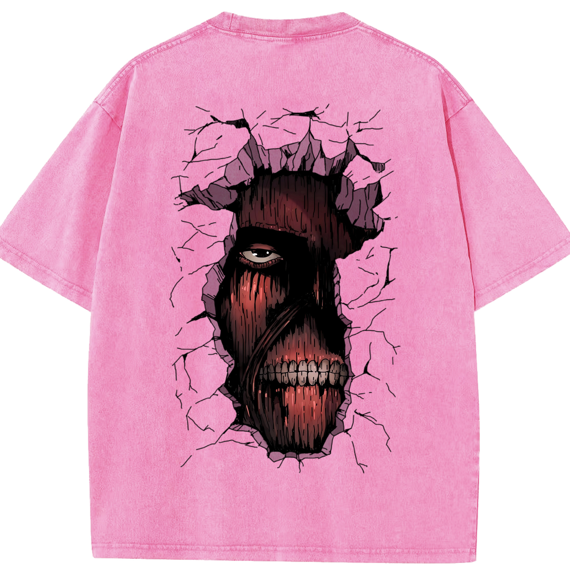（画像用） 進撃の巨人 Attack on Titan 綿100% ヴィンテージ風 半袖Tシャツ（背面プリント）